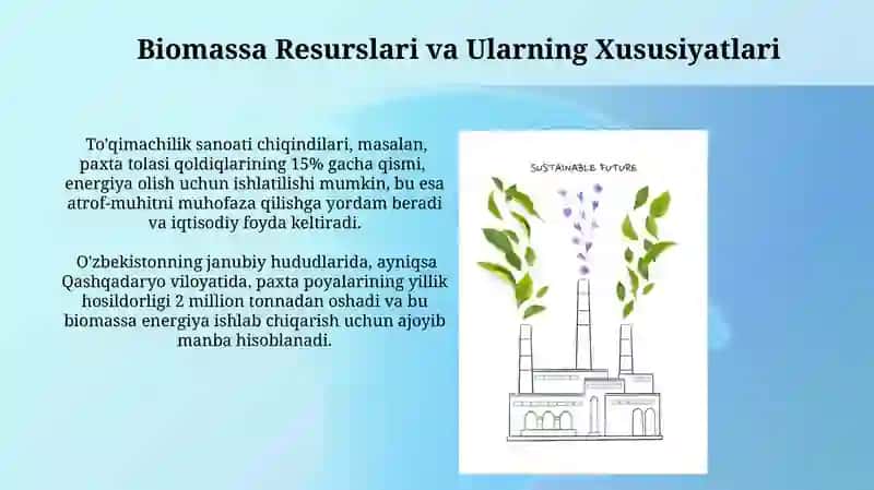 Biomassa energiya ishlab chiqarish texnologiyalari 4
