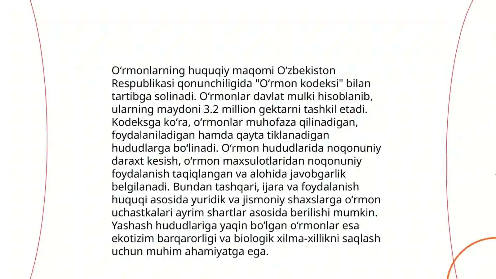Muhofaza etiladigan tabiiy hududlar va oʻrmonlarning huquqiy holati 4