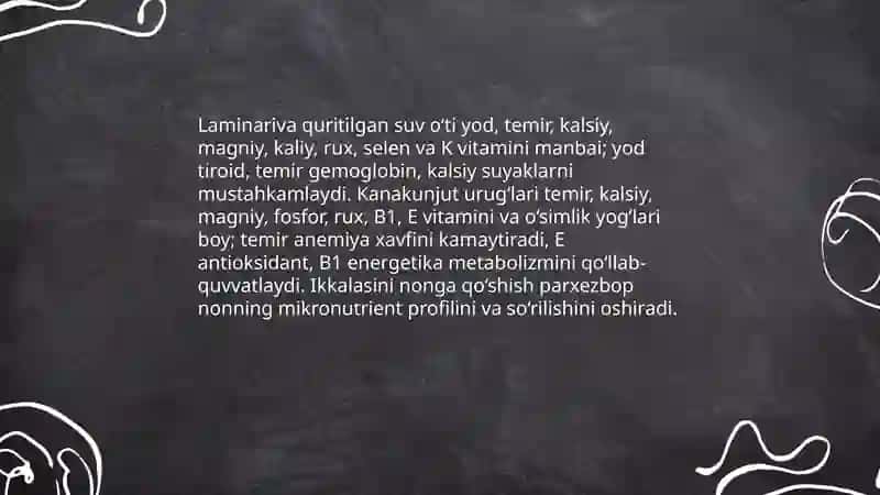 Parxezbop nonlar ishlab chiqarish uchun mikronutrientlar bilan boyitish 4