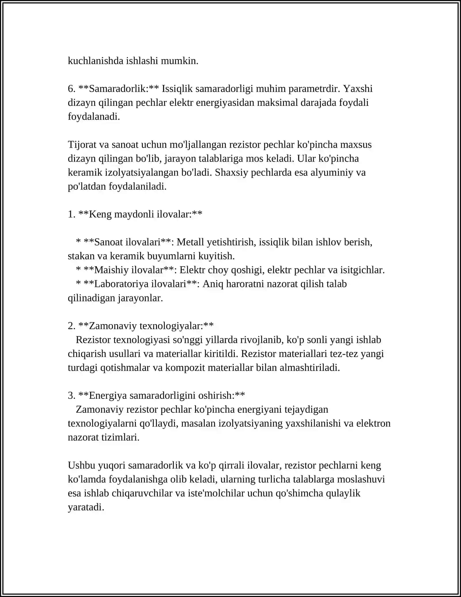 ELEKTIR QARSHILIK PECHLARINI TURLARI 4