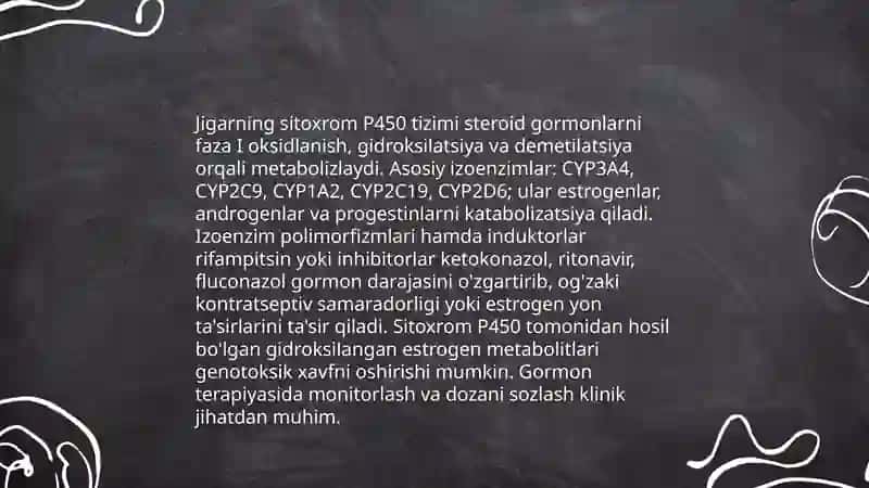 Jigarda gormonlarni zararszlantirilishi klinik ahamiyati 4