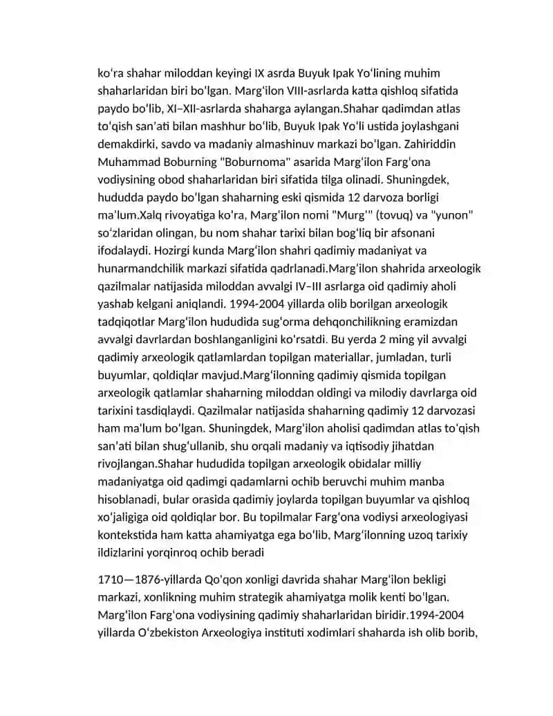 Margʻilon shahrining tarixiy-madaniy merosi boʻylab ekskursiya 4