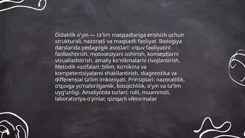 Biologiya darslarida didaktik oyin texnologiyalaridan foydalanish 4