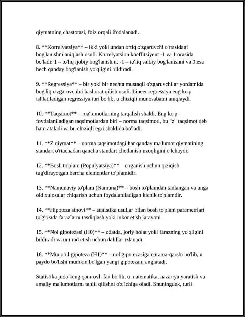 AMALIY MASHG'ULOT STATISTIKA BUYICHA UMUMIY MALIMOT 4