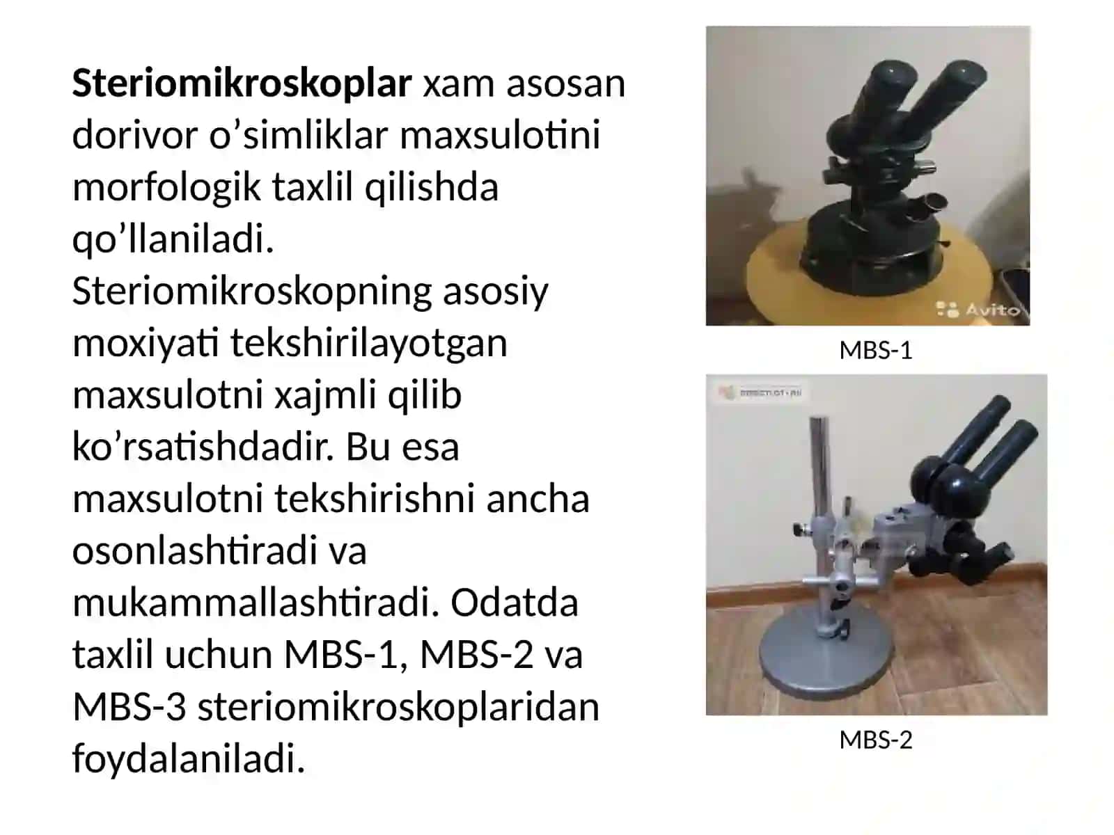 Dorivor o’simlik xom-ashyolarini taxlil qilishda qo’llaniladigan optik va yordamchi asboblar 4