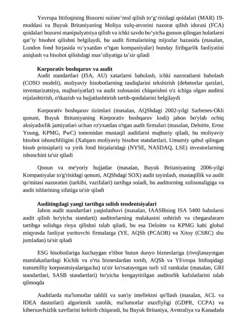 Auditorlik faoliyatining me’yoriy-huquqiy asoslari 4