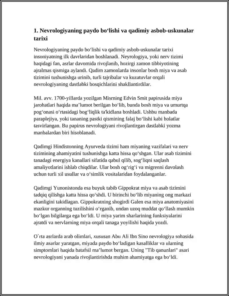 NEVRIPOLOGIYANING RIVOJLANISH TARIXI. BEMORLARNI BEVOSITA ASBOB-USKUNALAR YORDAMIDA TEKSHIR USULLARI 4