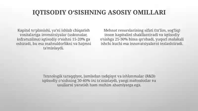 Mehnat unumdorligining iqtisodiy o'sishga ta'siri 4