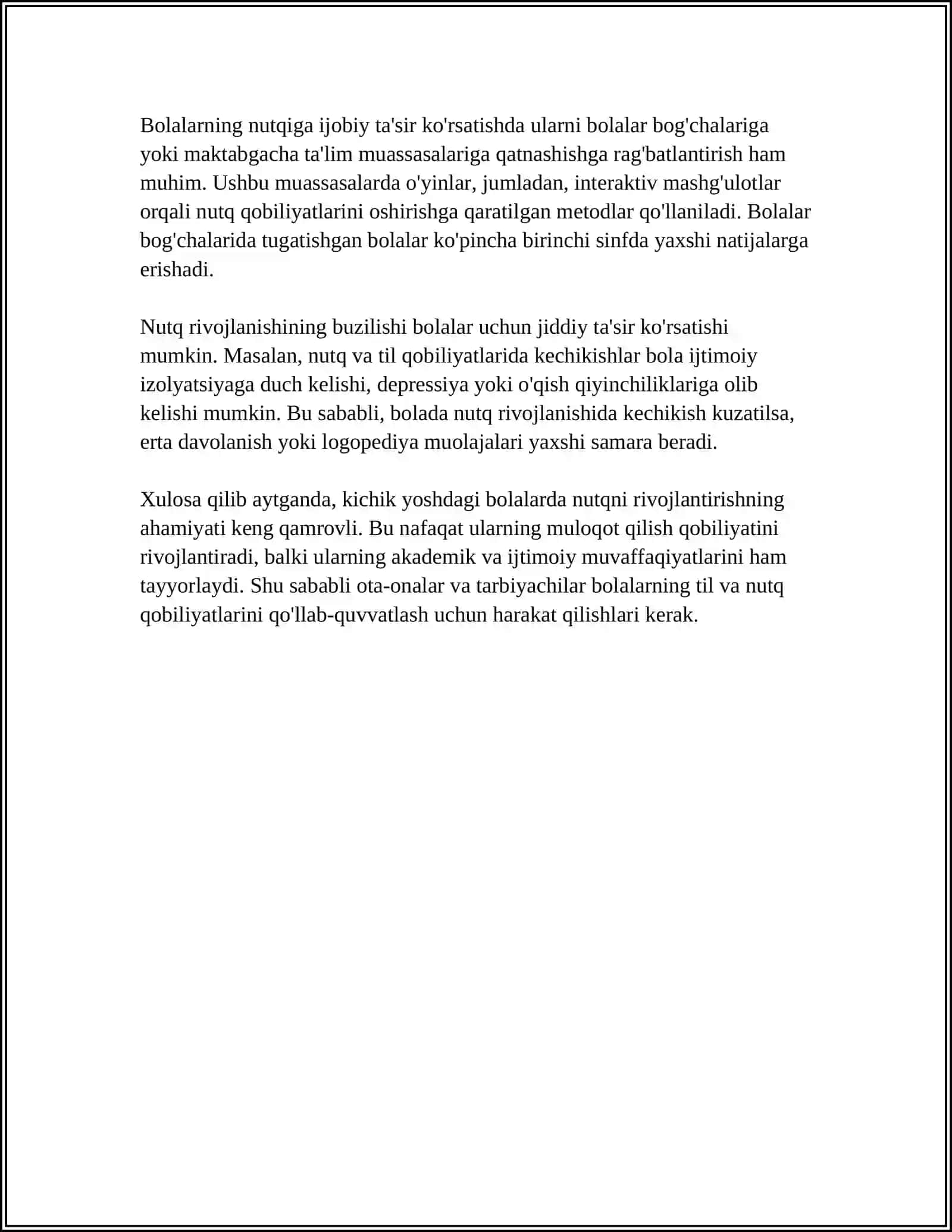 KICHIK YOSHDAGI BOLALAR NUTQINI OʻSTIRISHNING VAZIFALARI METODLARI VA VOSITALARI 4