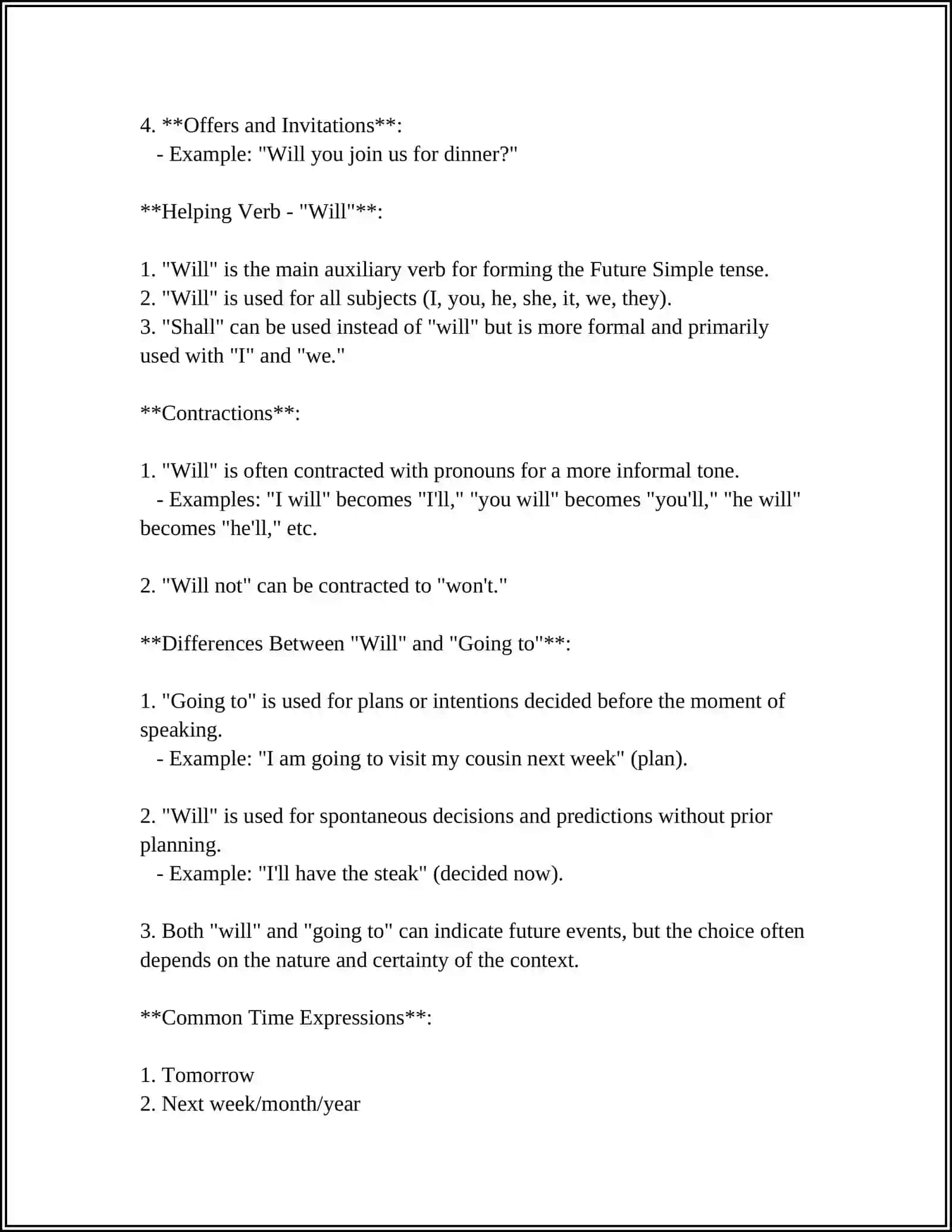 Forming the Future Simple Tense 4