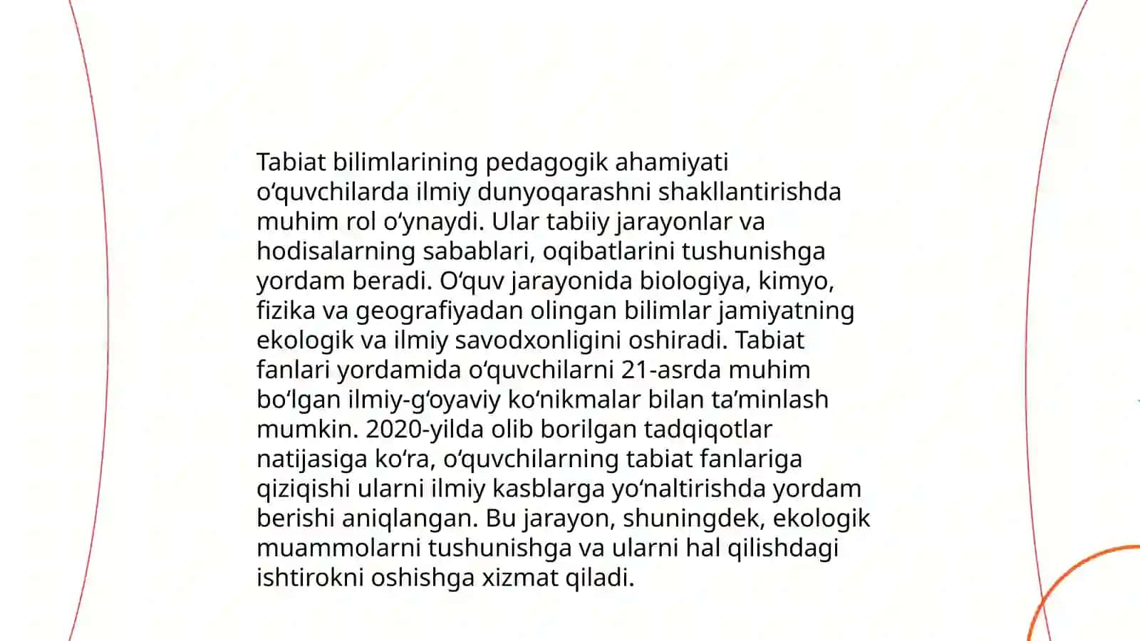 Tabiat bilan tanishtirishning fanlar kesimida tutgan òrni 4