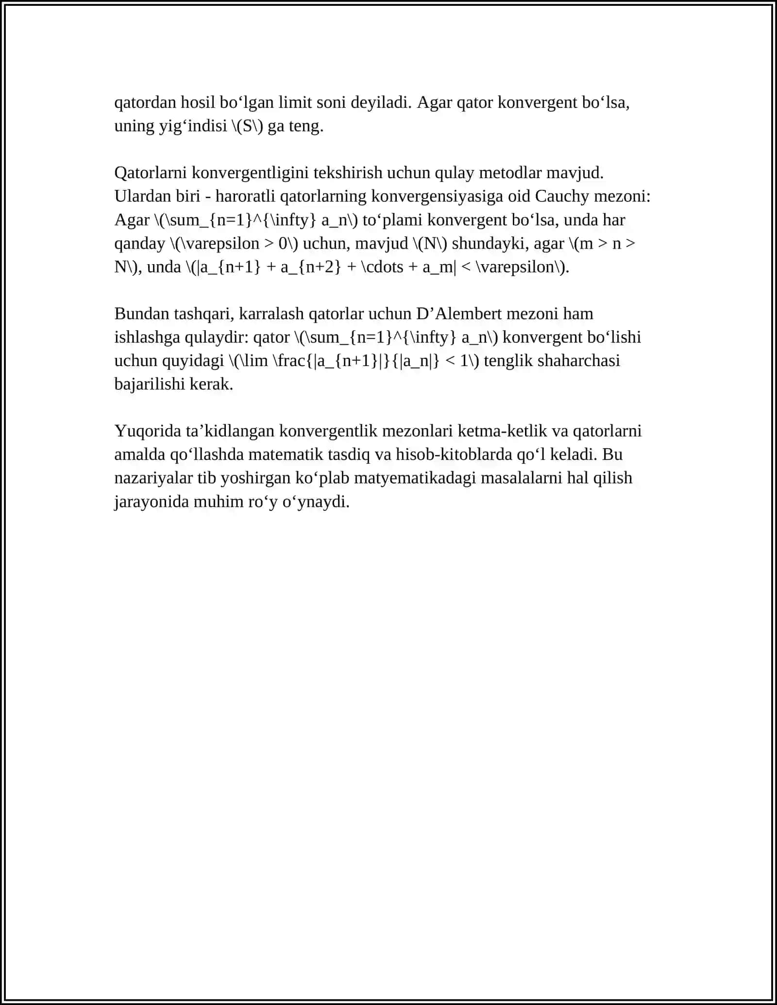 OLIY MATEMATIKADAN MUSTAQIL ISH 4