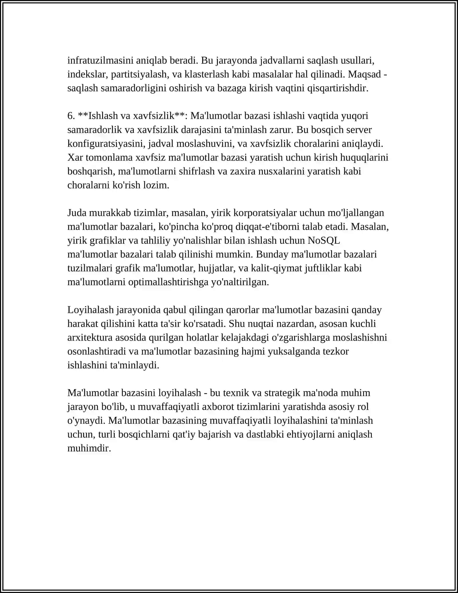 MAʼLUMOTLAR BAZALARI BILAN ISHLASH TEXNOLOGIYALARI 4