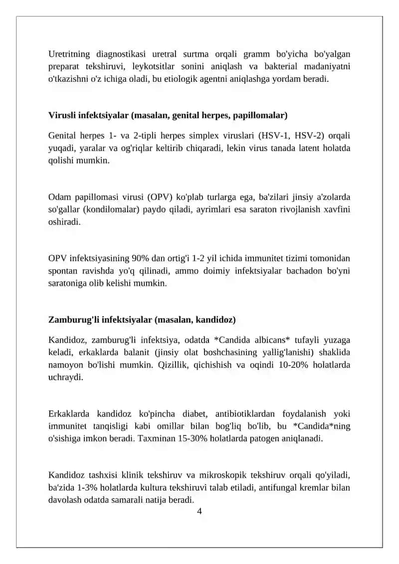 Erkaklarda olat va uretra kasalligi 4