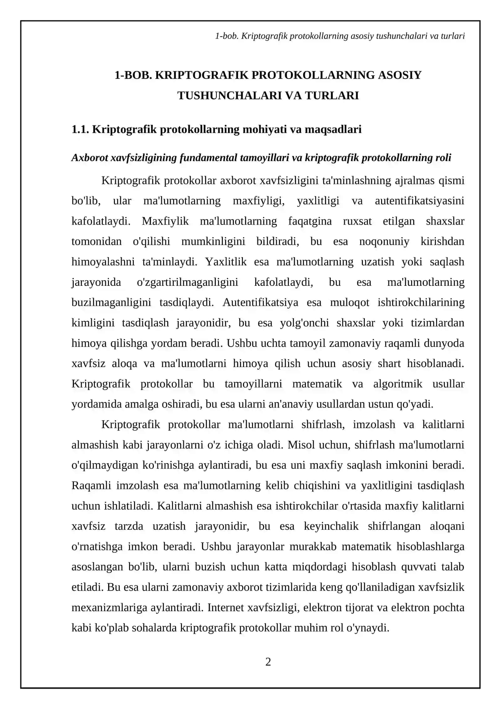Kriptografik protokollar: ularning xavfsizlik tahlili va amaliy qo‘llanilish 4