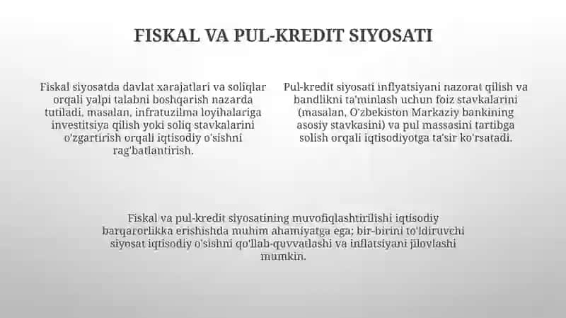 Iqtisodiy siyosatni ishlab chiqishda vositalar va cheklovlar 4