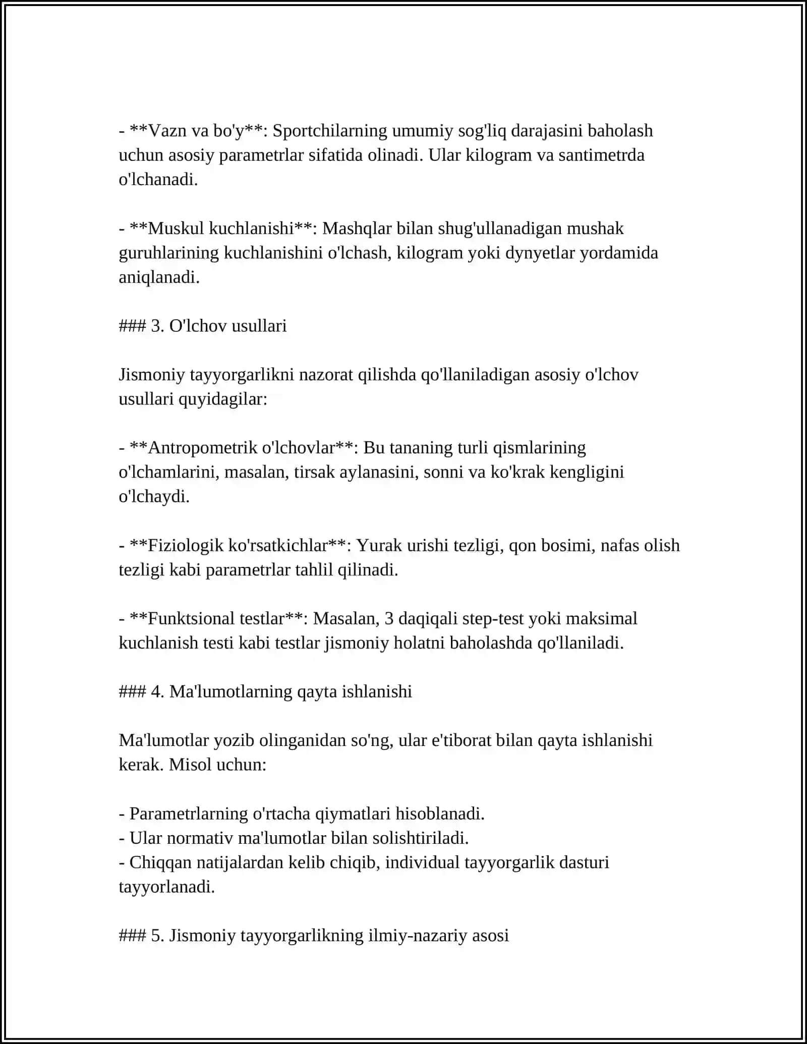 SPORTCHILARNING JISMONIY TAYYORGARLIGINAZORATINI METROLOGIK ASOSLARI 4