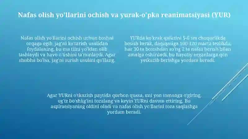 Favqulotda vaziyatlarda turli travmalar va ularda birinchi yordam koʻrsatish 4