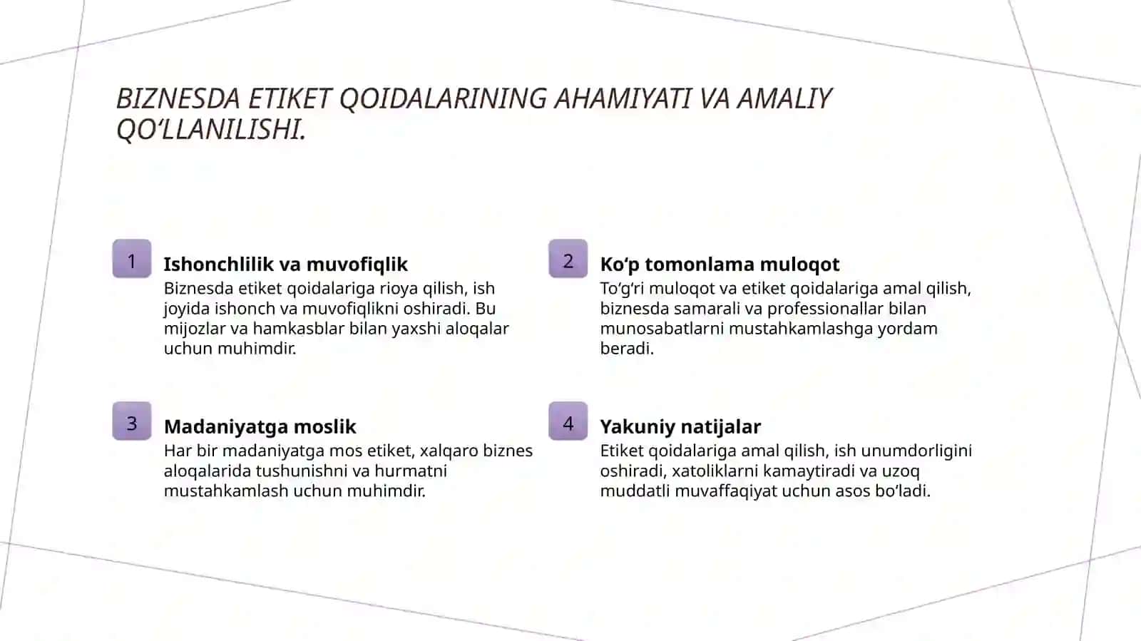 Etiket turlari va ulardagi xususiyatlar 4