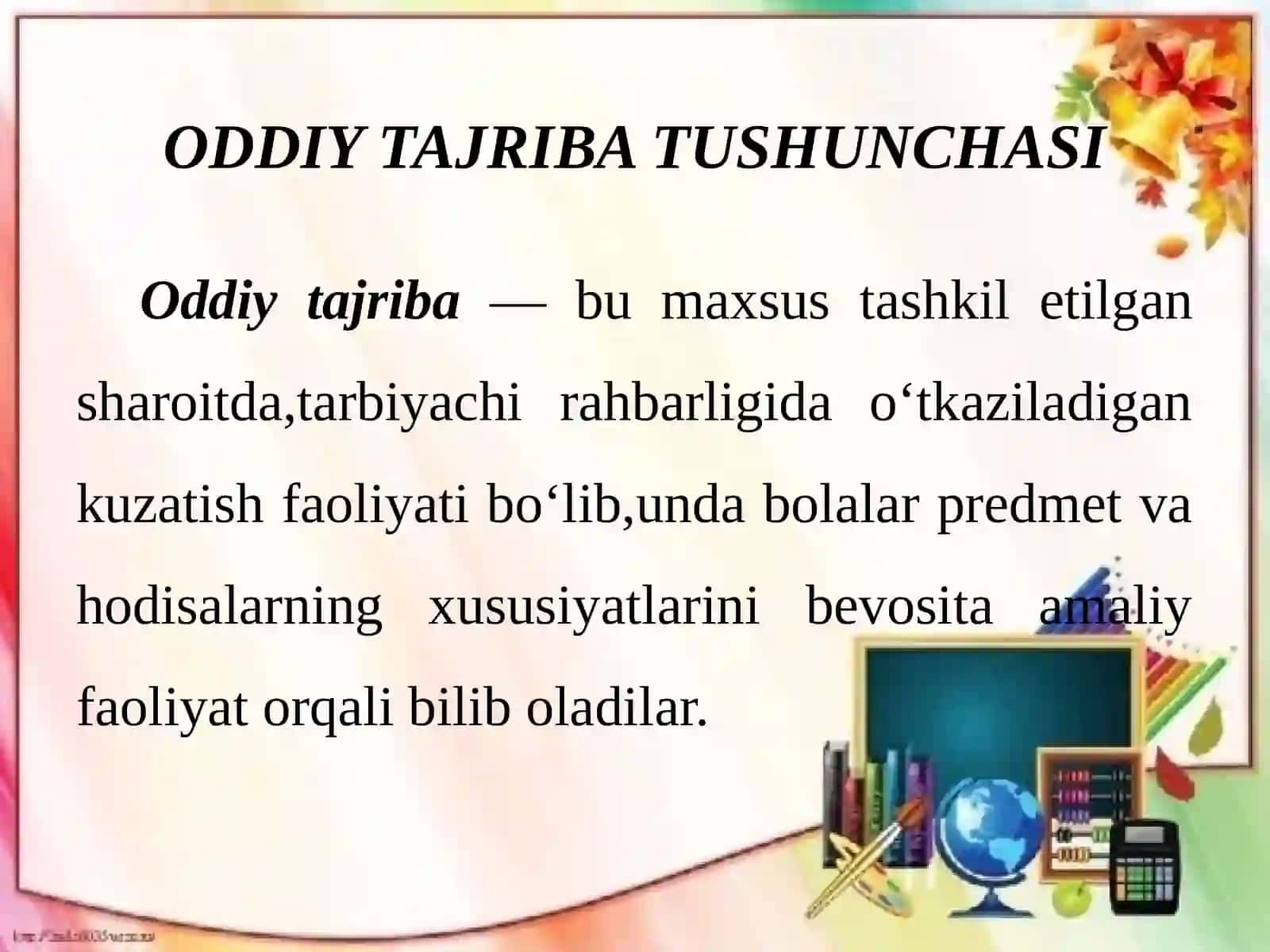 Oddiy tajribalar, ularning mazmuni, bolalarda izlanuvchanlik qobiliyatlarini rivojlantirish 4