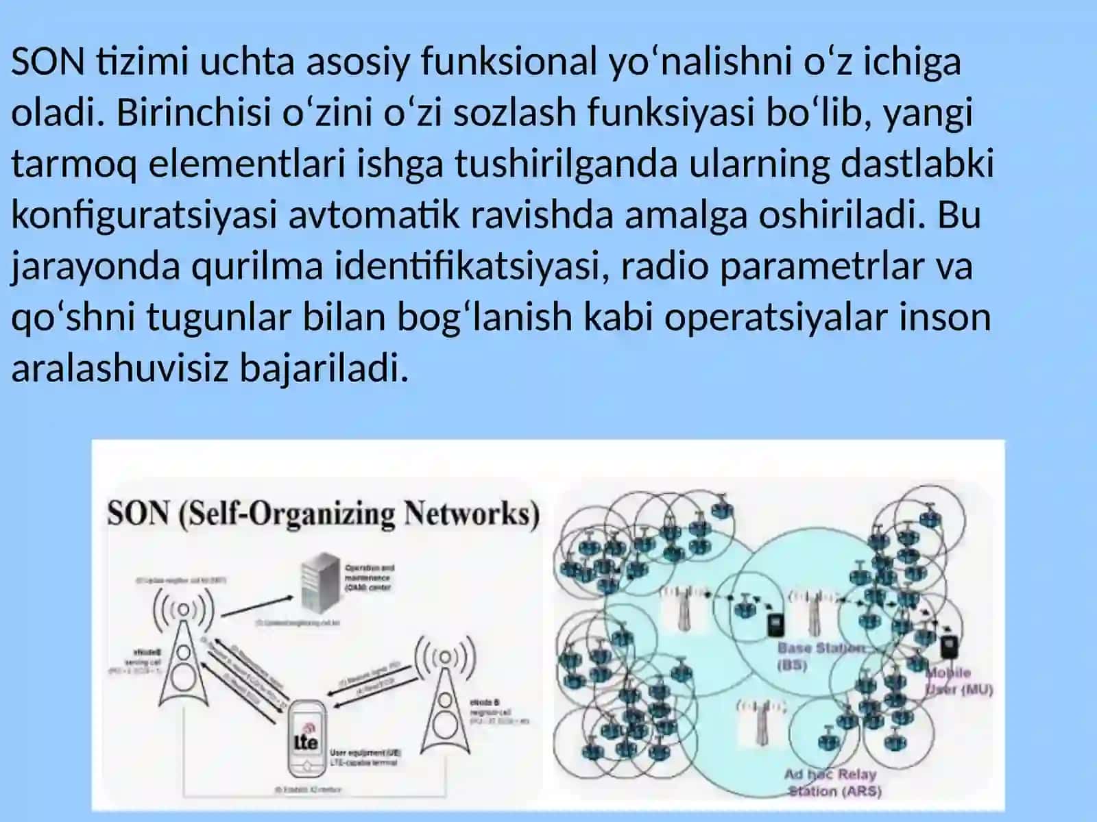 Tarmoqni avtomatik optimallashtirish (Son - self Organizing Networks) 4