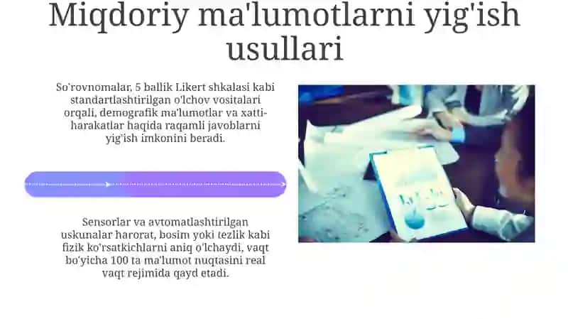 Miqdoriy ma'lumot yig'ish va ularning texnologiyasi 4