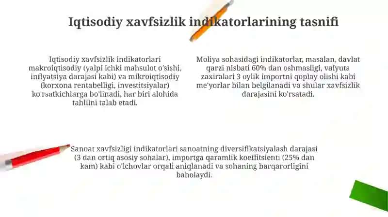 IQTISODIY XAVFSIZLIK INDIKATORLARI VA ULARNING TAXDILI 4