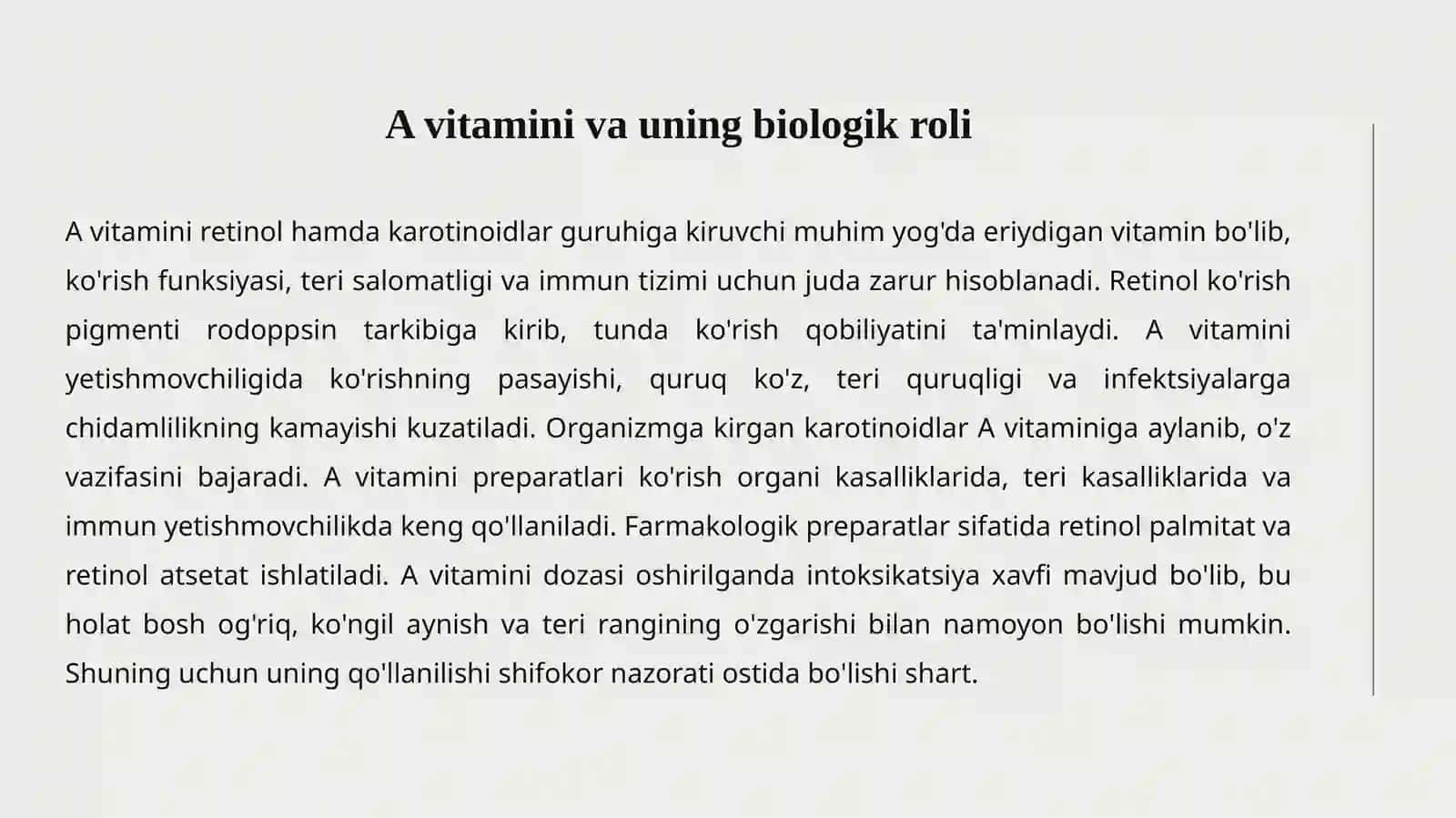 VITAMINLAR FARMAKOLOGIYASI 4