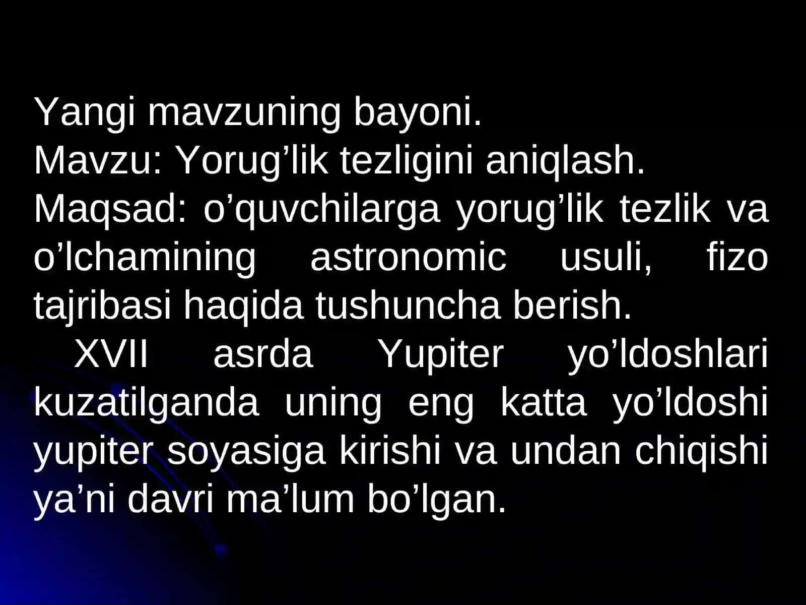 Yorug’likning tezligini aniqlash 4