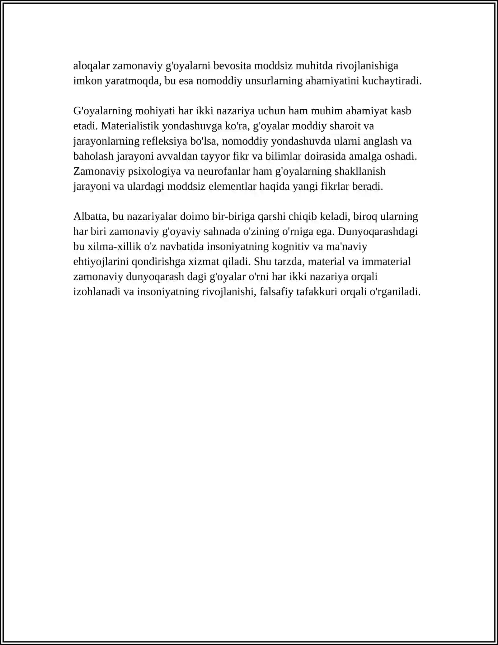 MATERIAL VA IMMATERIAL ZAMONAVIY DUNYOQARASHDA G'OYALARNING O'RNI 4