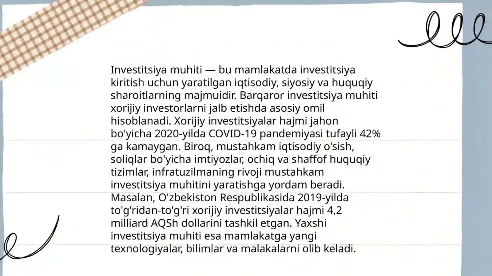 Milliy iqtisodiyotning rivojlanishida xorijiy investitsiyalarning o‘rni va ahamiyati 4