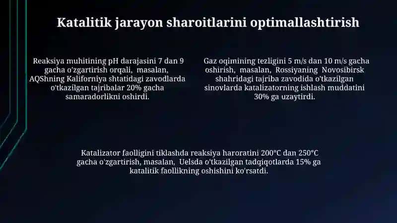 Katalizatorning aktivligini tiklash usullari 4