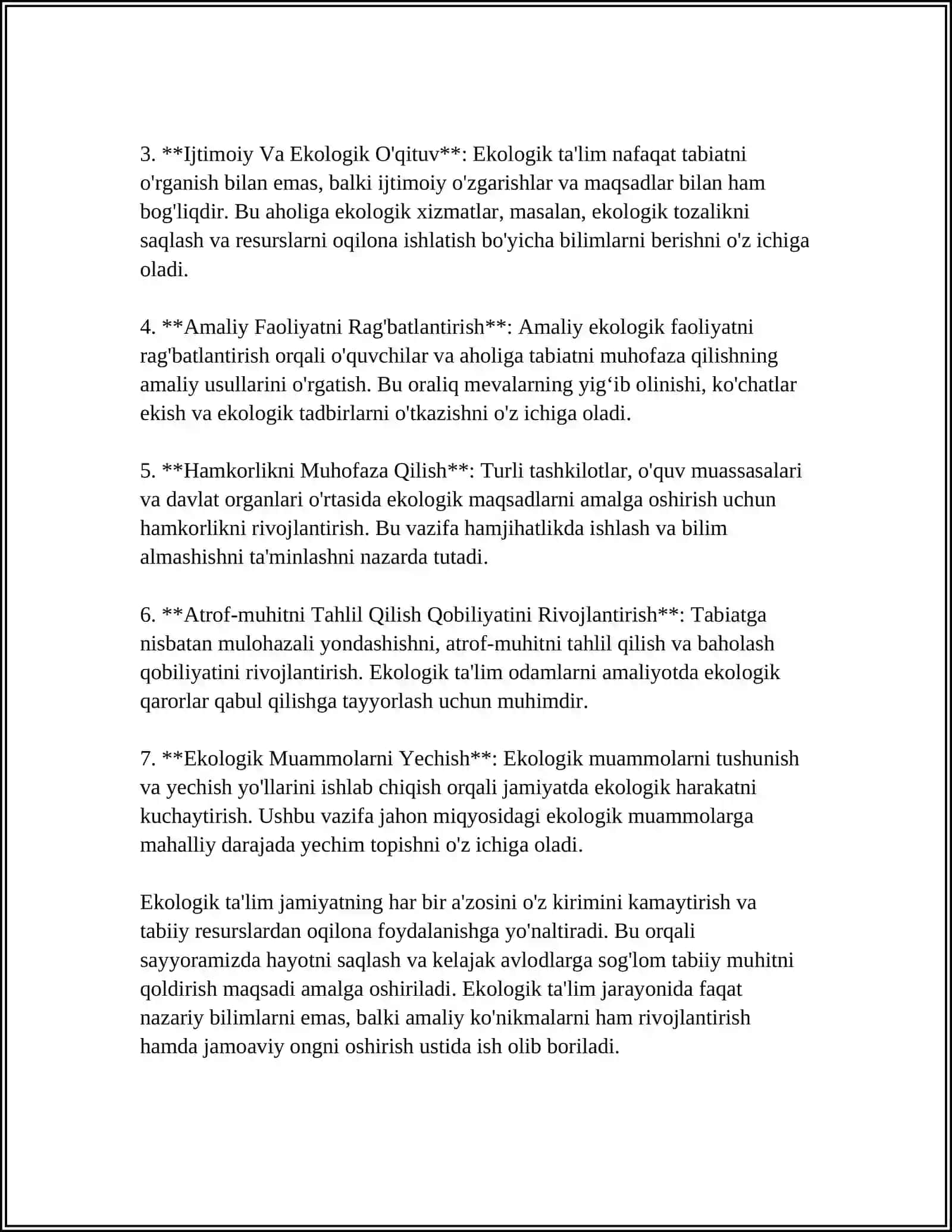EKOLOGIK TA'LIM BERISH DAVLAT STANDARTLARI 4