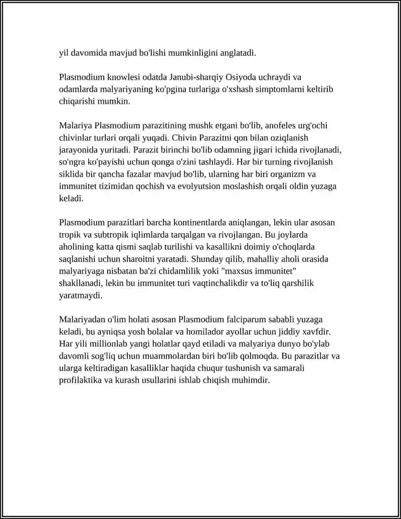 ODAMDA PARAZITLIK QILUVCHI SODDA HAYVONLAR 4