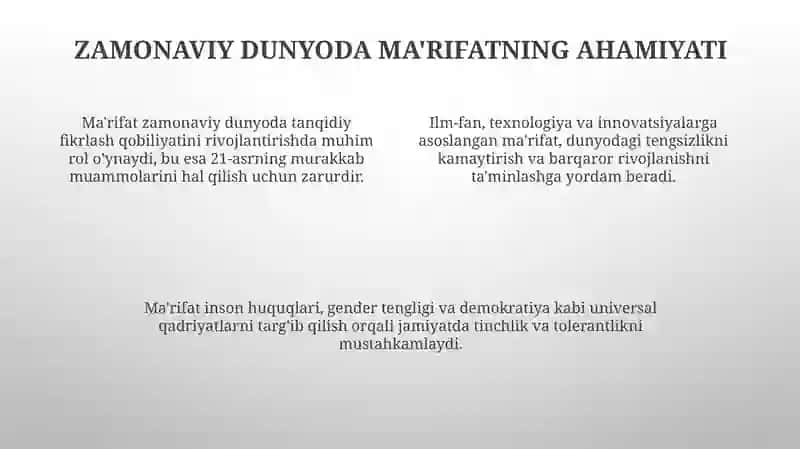 Islom qadriyatlari va ma'rifatining hozirgi davrdagi ahamiyati 4