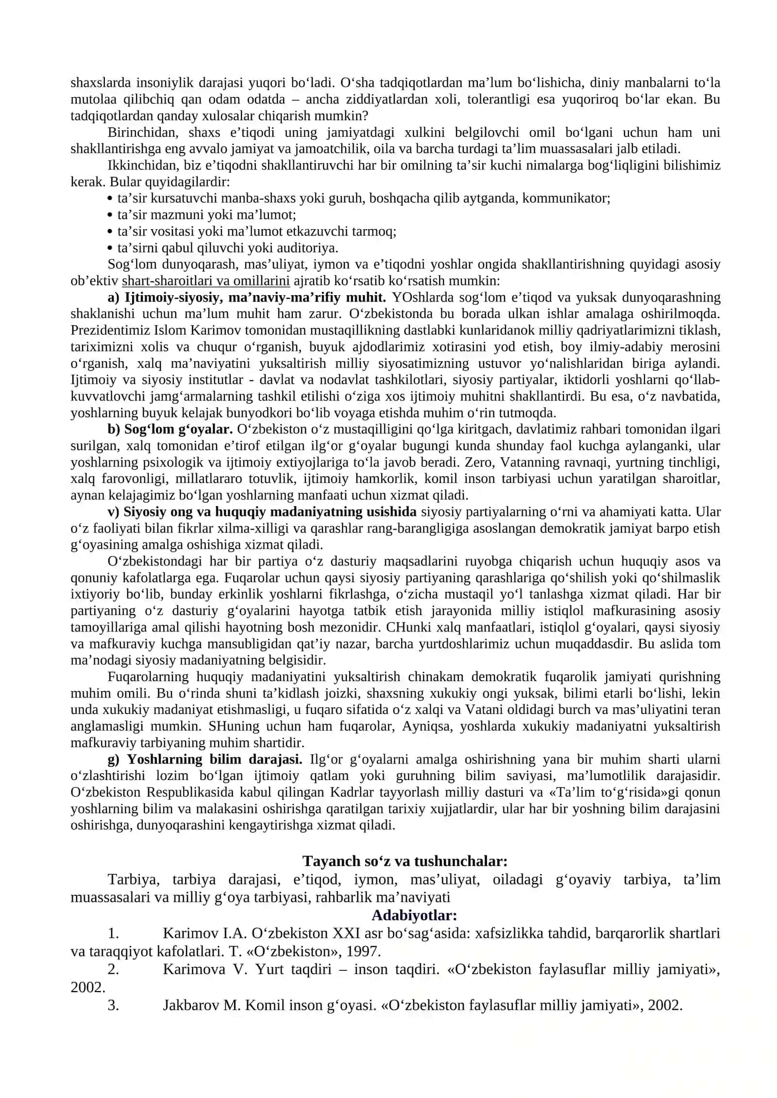 Inson qalbiga yo‘l va g‘oyaviy tarbiya 4