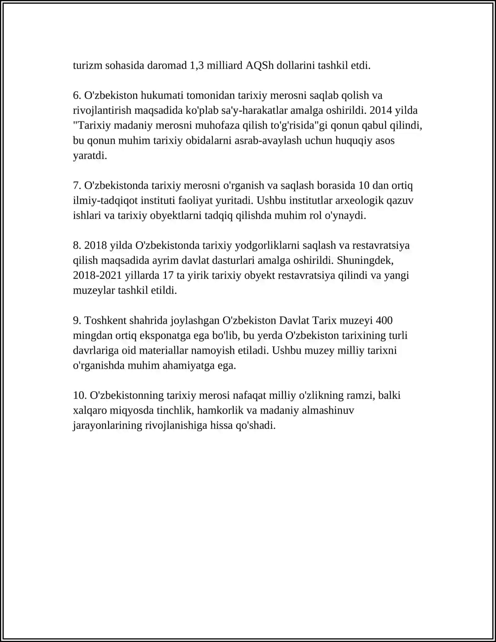 TARIXIY MEROS, MUTAFAKKIR AVLODLARNING MAʼNAVIY MEROS KELAJAK YUTUQLARIMIZ GAROVI 4