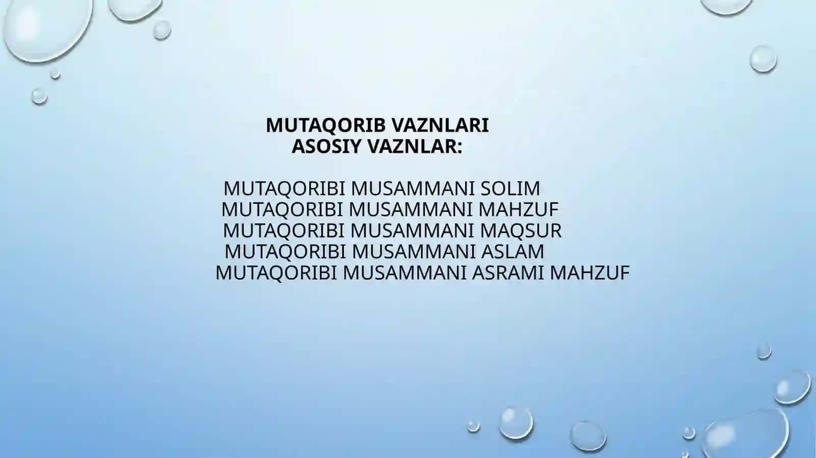 Mutaqoribbahri.Mutadorikvakomilbahrlari 4