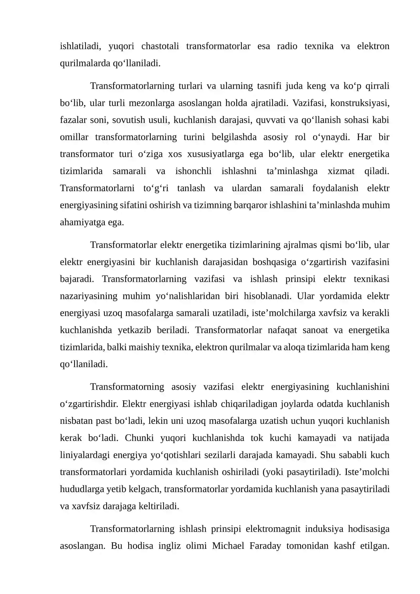 Transformatorlarning turlari, vazifasi va ulardan foydalanish qoidalari 4