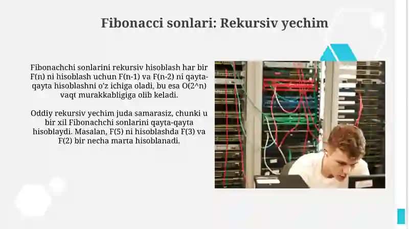 Dinamik dasturlashni oqitish.Fibonacci sonlari va boshqa rekurrent masalalrini C# bilan dasturlash 4