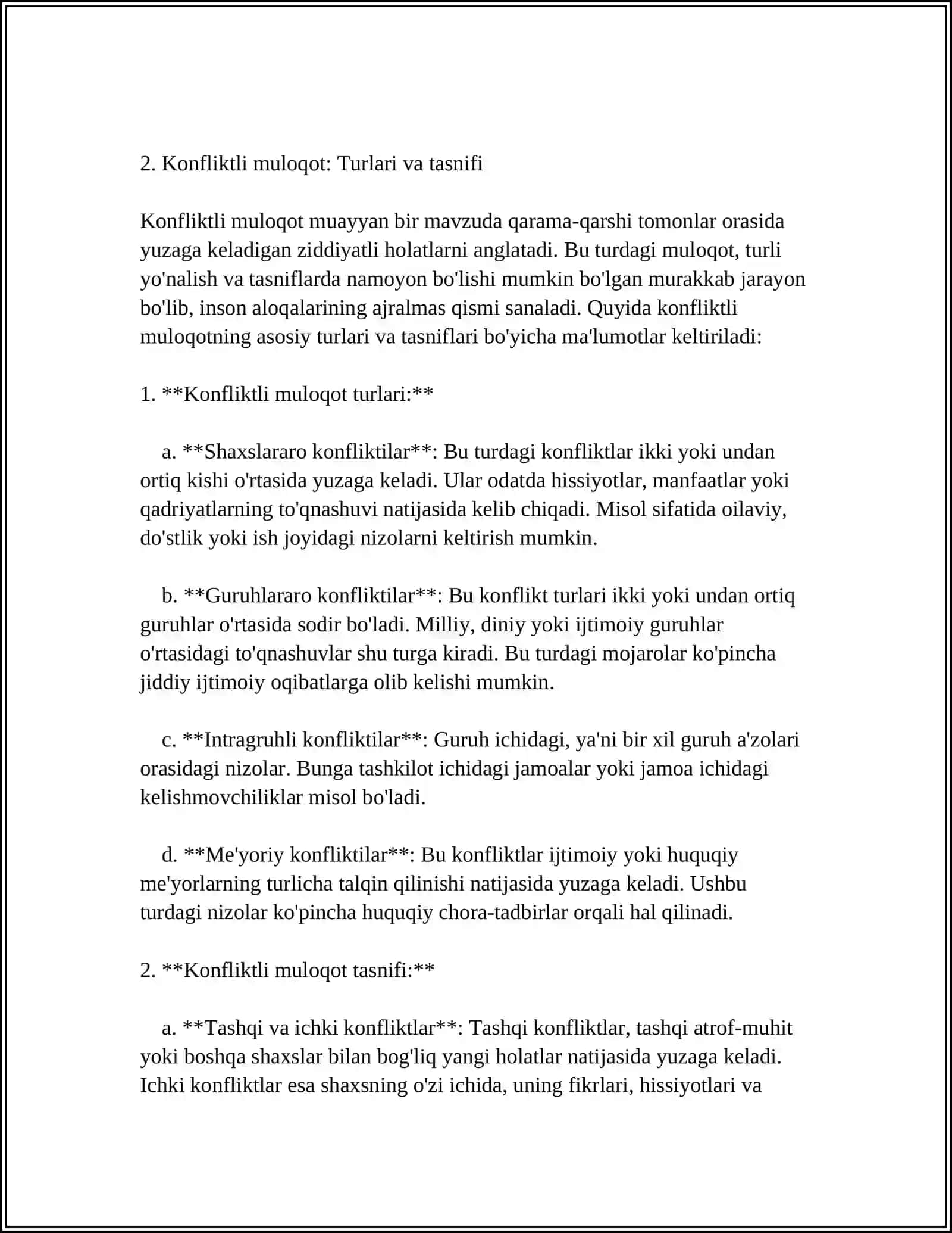 KONFLIKTLI MULOQOT 4