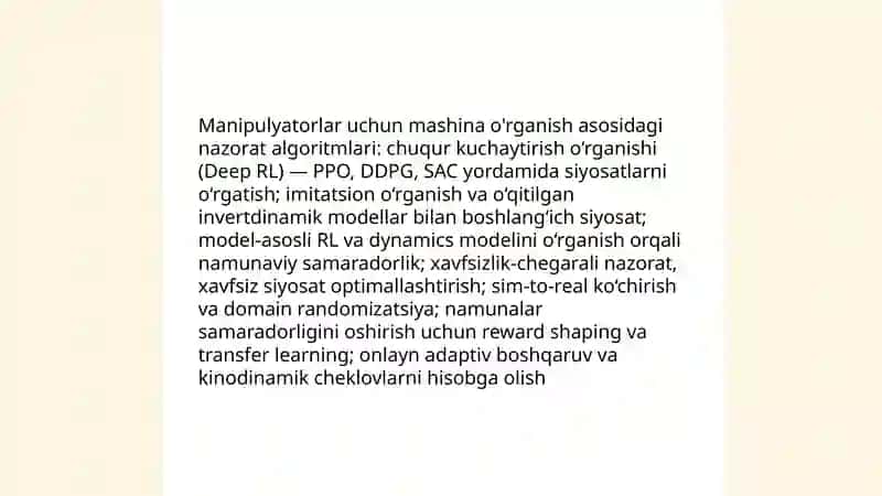 Intellektual boshqaruv tizimlarini robotexnika yonalishida qollash istiqbollari 4