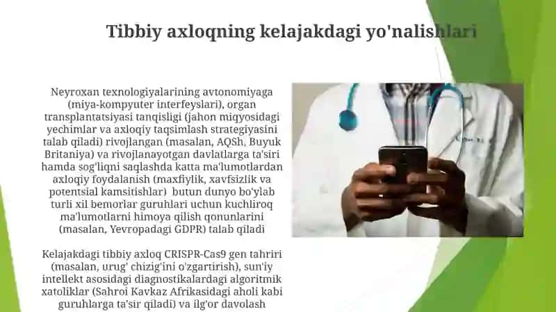 Tibbiyot etikasi rivojlanishi bosqichlari 4