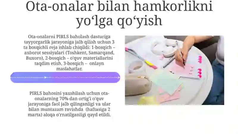 Xalqaro PIRLS baholash dasturiga tayyorlash bosqichlari (1-2-3-sinflar kesimida) 4