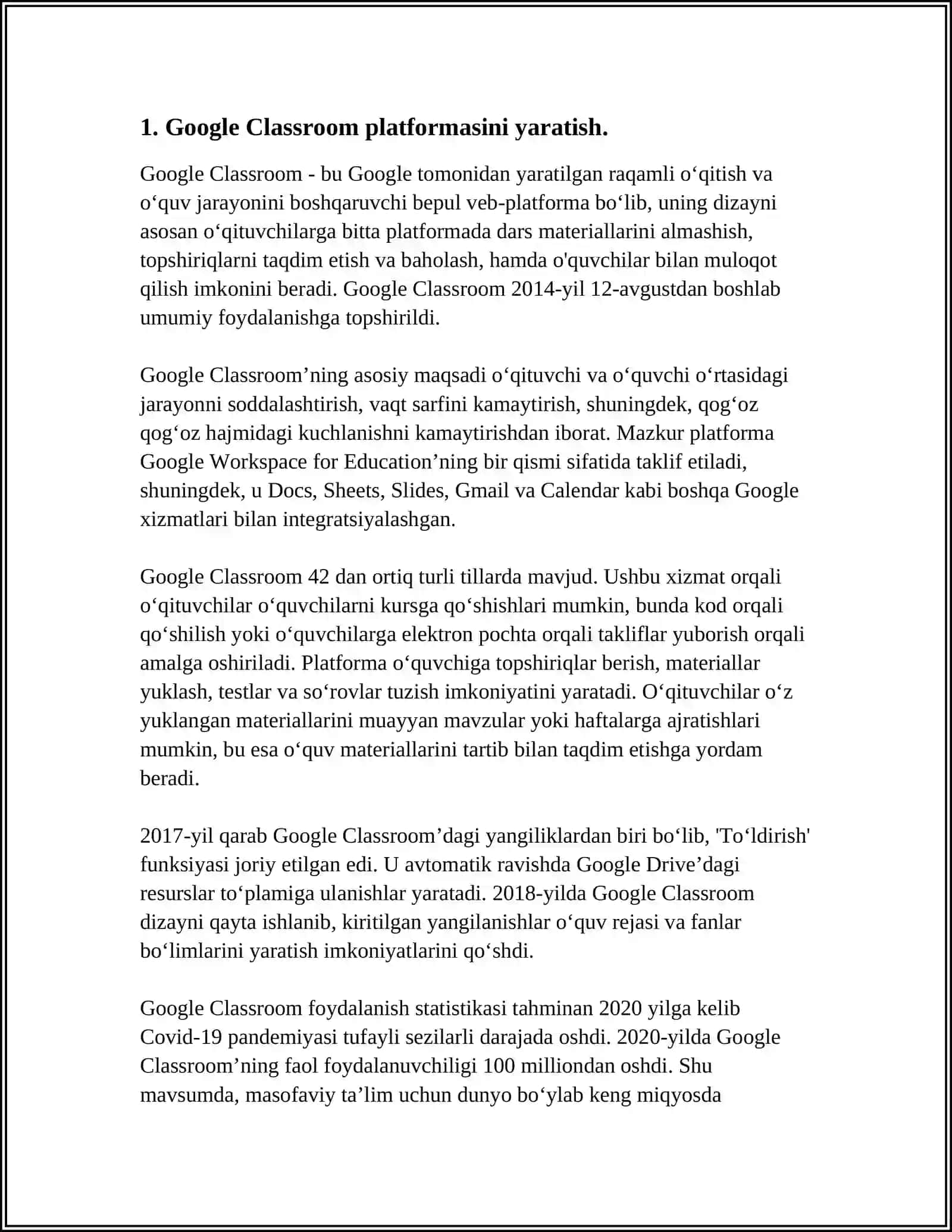 GOOGLE CLASSROOMDA VIRTUAL SINF YARATISH 4