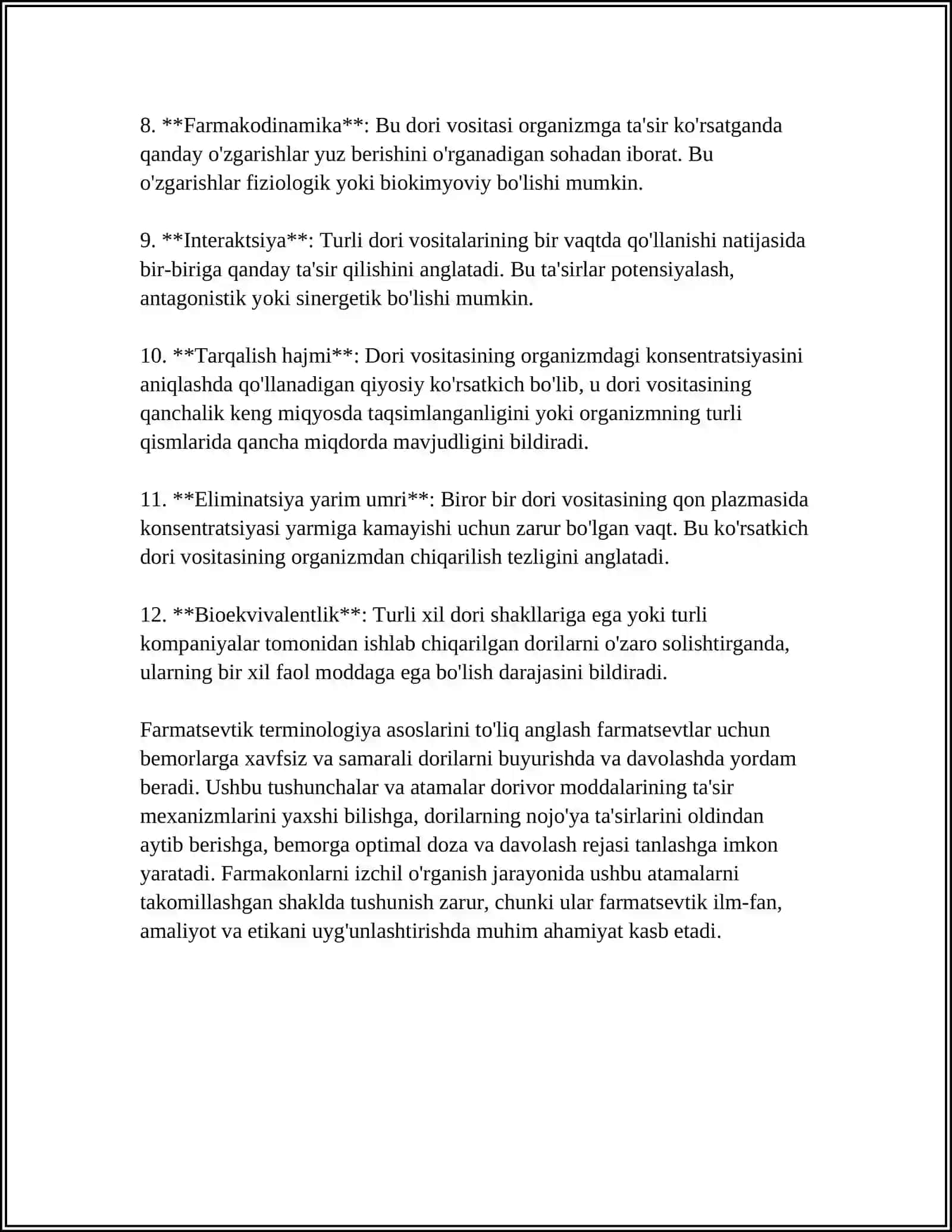 DORI VOSITALARNI AYLANMASIDA FARMATSEVTIK TERMINOLOGIYA 4