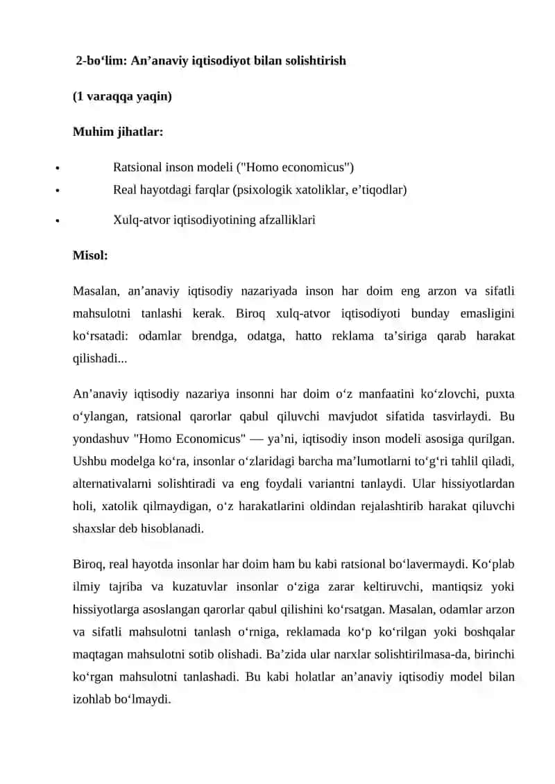 XULQ-ATVOR IQTISODIYOTI VA IQTISODIYOT MUSTAQIL ISHI 4