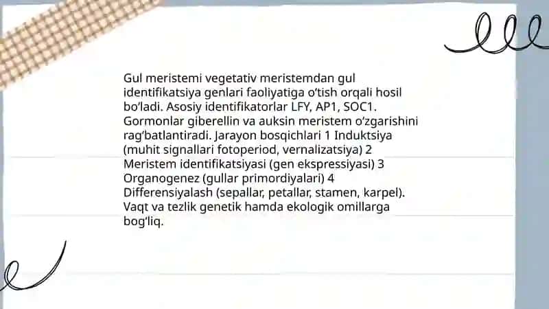 Oʻsimliklarning gullash va mevalash jarayoni 4