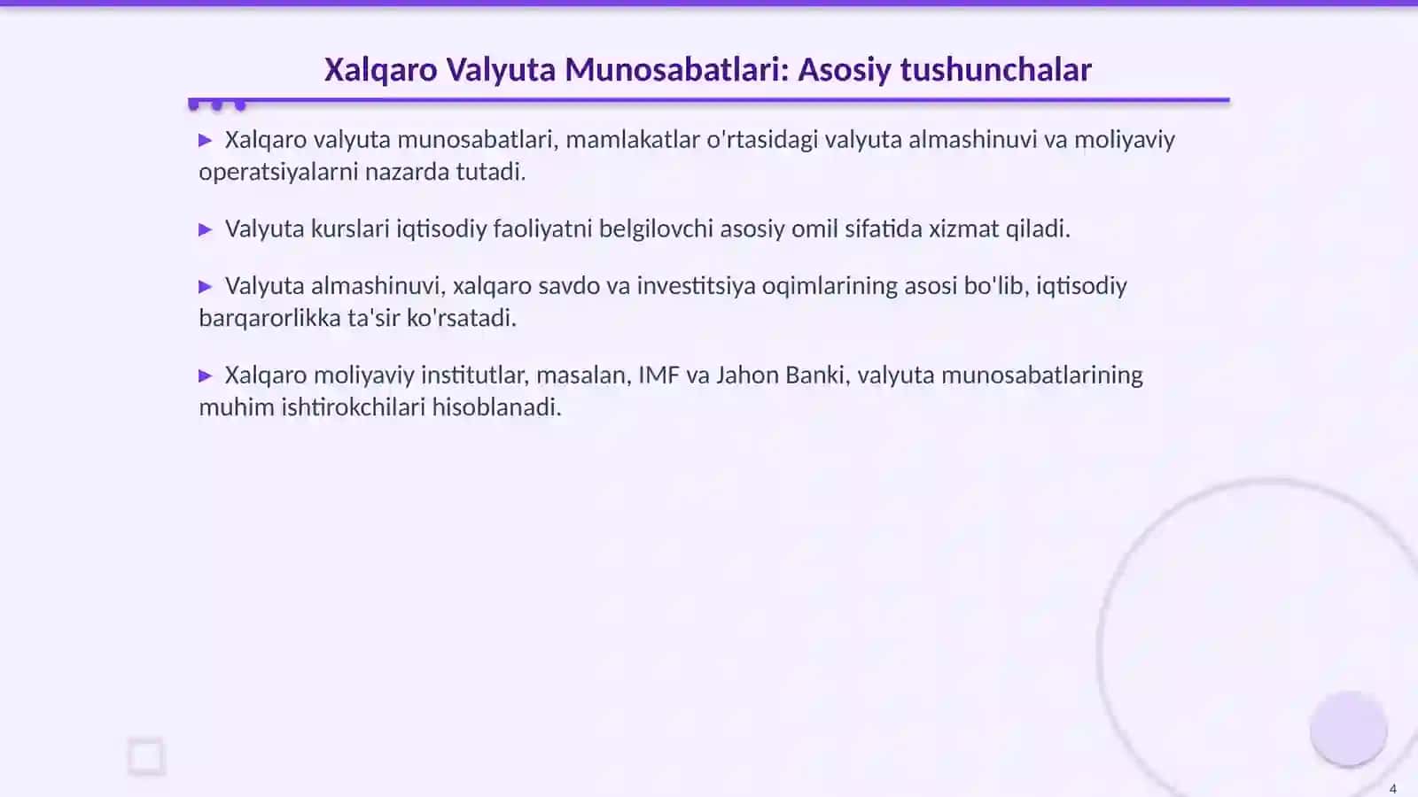 Xalqaro Valyuta Munosabatlari 4