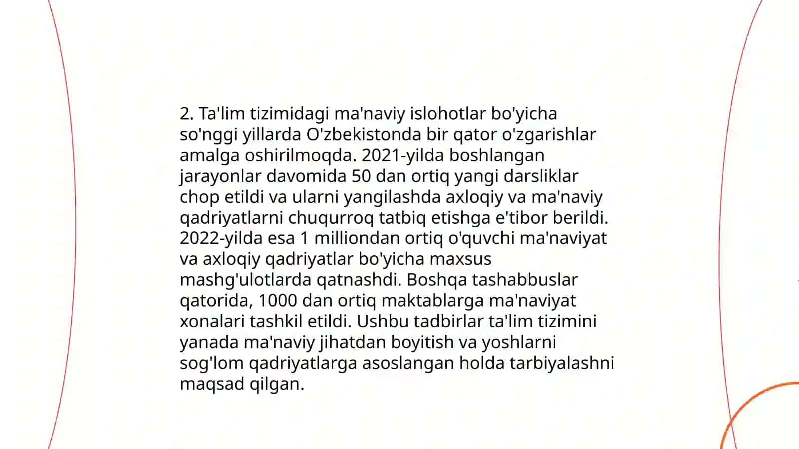 Yangi O‘zbekistonda amalga oshirilayotgan ma’naviy o‘zgarishlar 4